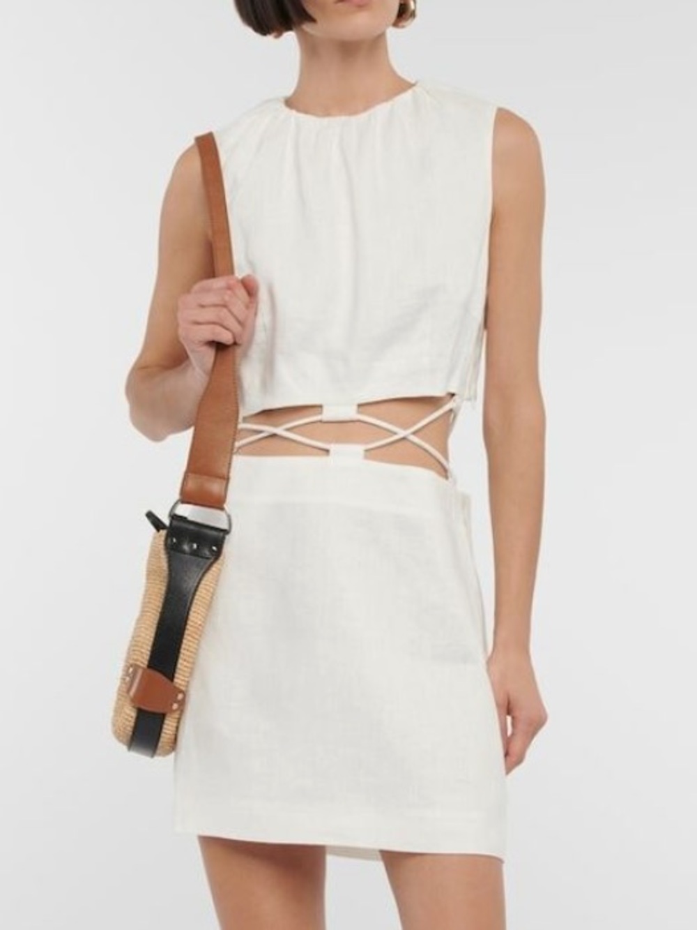 Sir The Label Ivory Bettina Corded Mini Dress